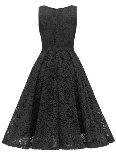 Vintage Svart Broderikjole