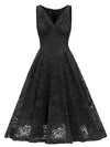 Vintage Svart Broderikjole