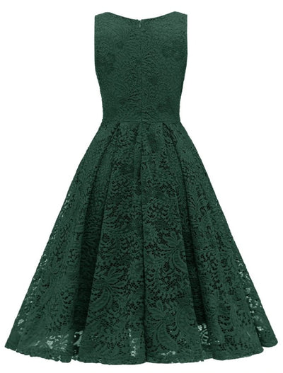 Vintage Grønn Broderikjole