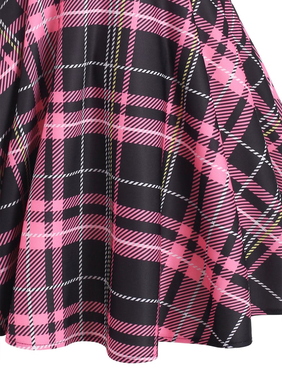 Vintage Rutete Blonderkjole Rosa