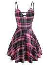 Vintage Rutete Blonderkjole Rosa