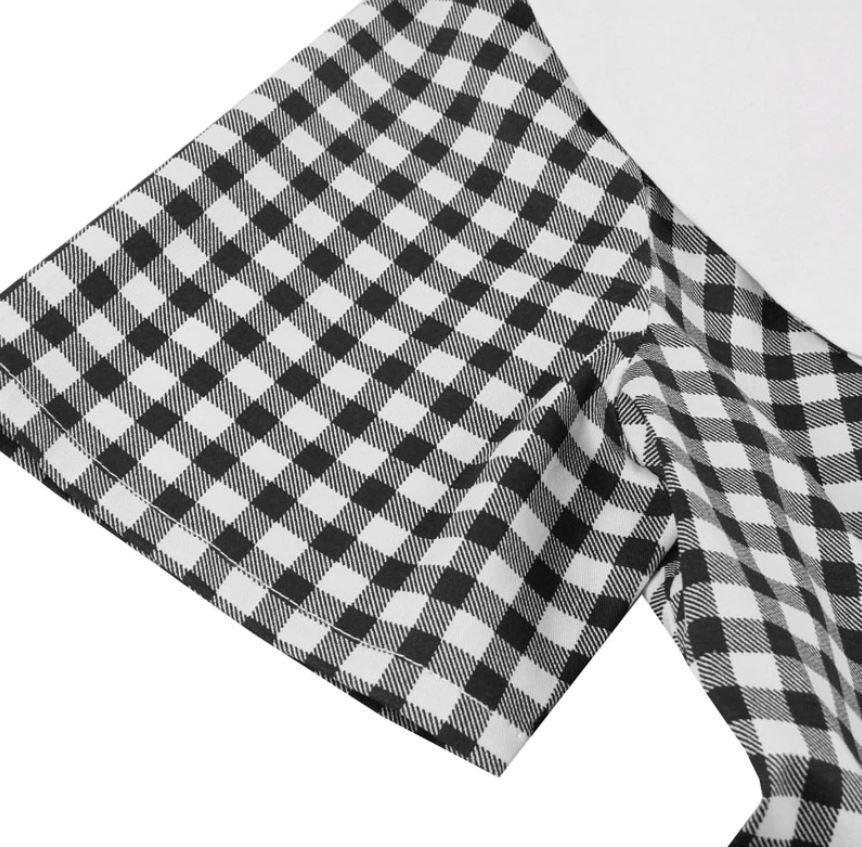 Vintage Svart Rutete Kjole