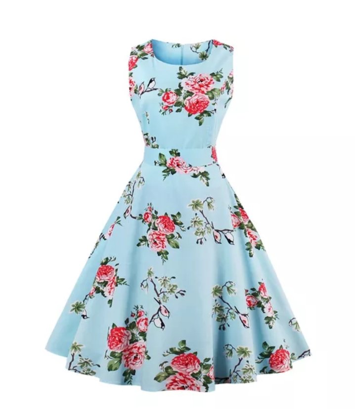 Vintage Chic Retro Beautiful Roses Kjole