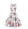 Vintage Elegant Retro Åpen Blomsterkjole