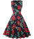 Vintage Elegant Retro Marineblå Blomsterkjole