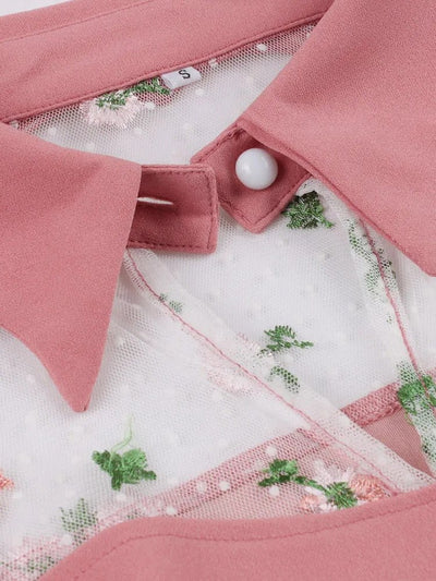 Rosa Peter Pan Krage Vintage Kjole