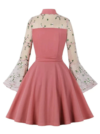 Rosa Peter Pan Krage Vintage Kjole