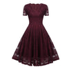 Vintage V-Hals Blondekjole Burgundy
