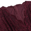 Vintage V-Hals Blondekjole Burgundy