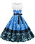 Vintage Hvit Blomsterkjole Med Rund Hals