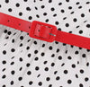 Vintage Rund Hals Hvit Polka Dot Kjole