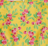 Vintage Gul Rund Hals Blomsterkjole