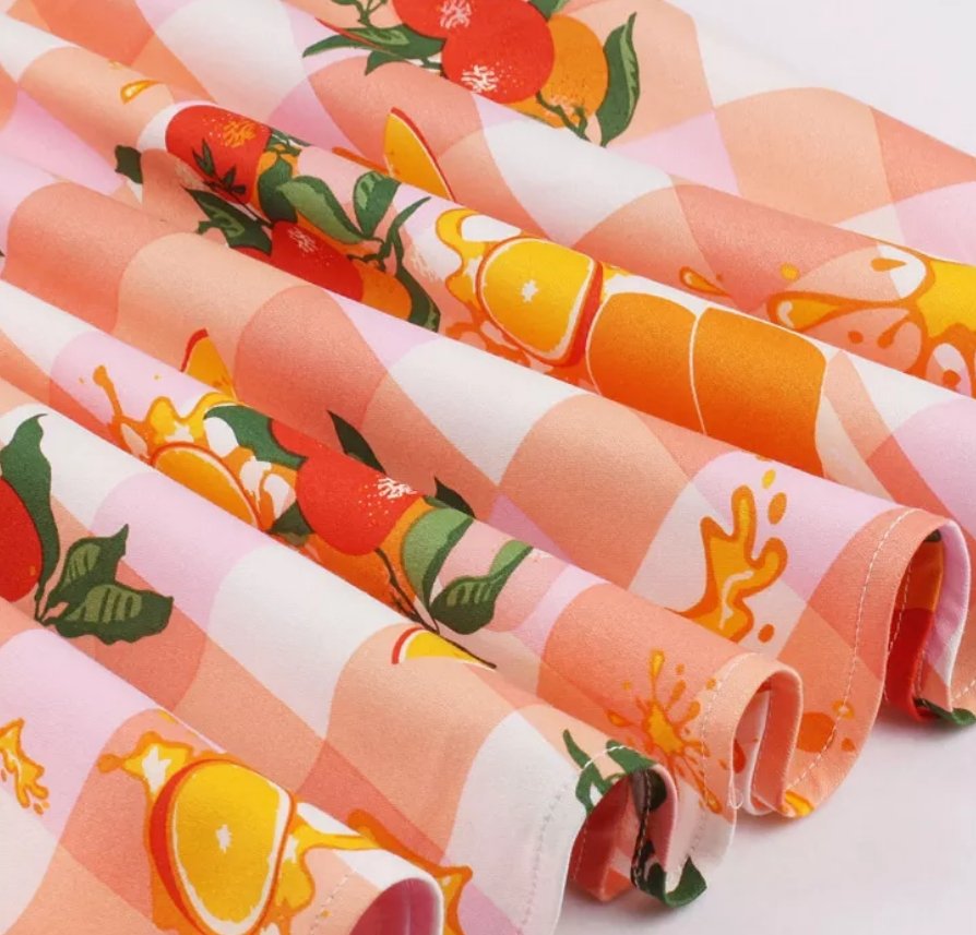 Vintage Rund Hals Rosa Blomster Kjole