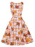 Vintage Rund Hals Rosa Blomster Kjole