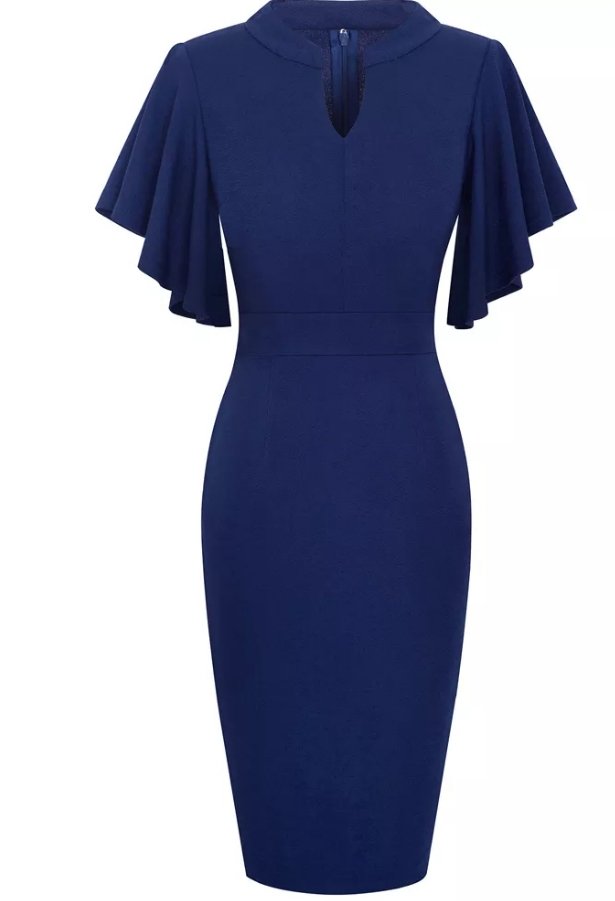 Vintage Pencil Chic Navy Kjole