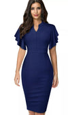 Vintage Pencil Chic Navy Kjole
