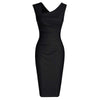 Vintage Chic Pencil Dress Black