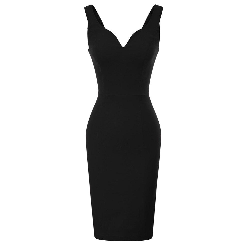 Vintage Svart Blyantkjole