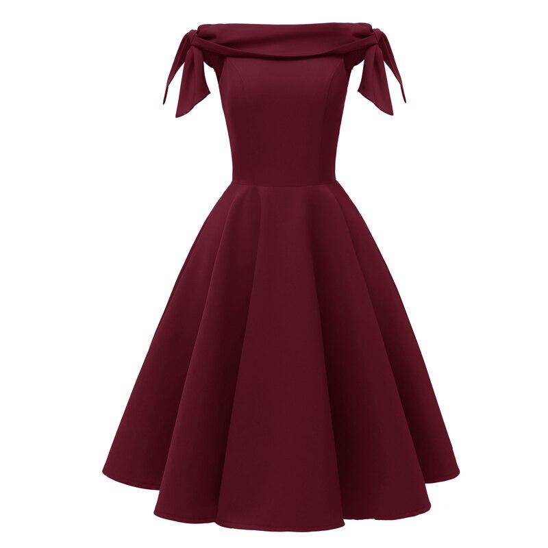 Vintage Burgund Kveldskjole