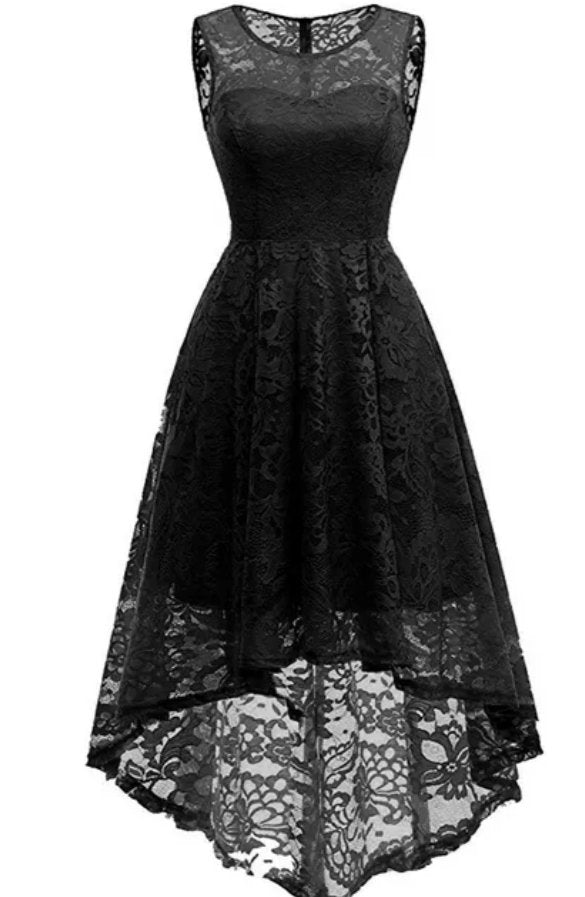 Vintage 50-Talls Svart Blondekjole