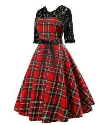 Vintage Kjole Med Blonder