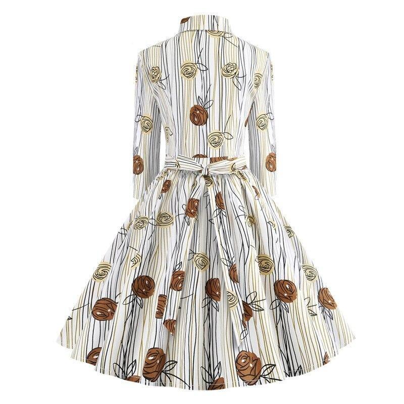 Vintage Kjole Tegning Lange Ermer