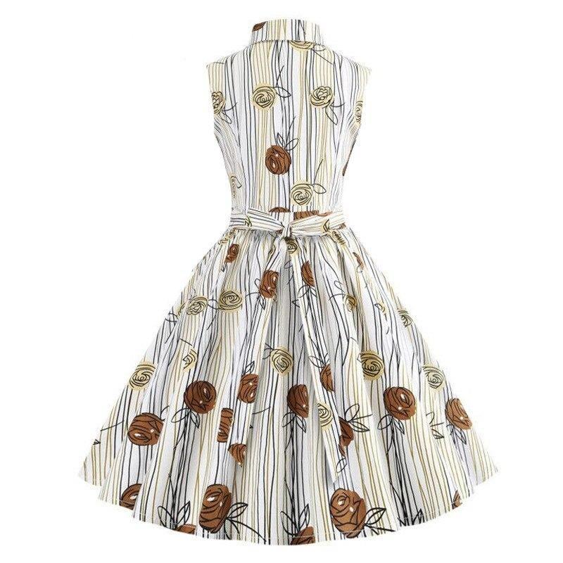 Vintage Ermeløs Tegnekjole