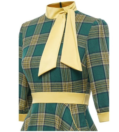 Vintage Grønn Eleganse Kjole