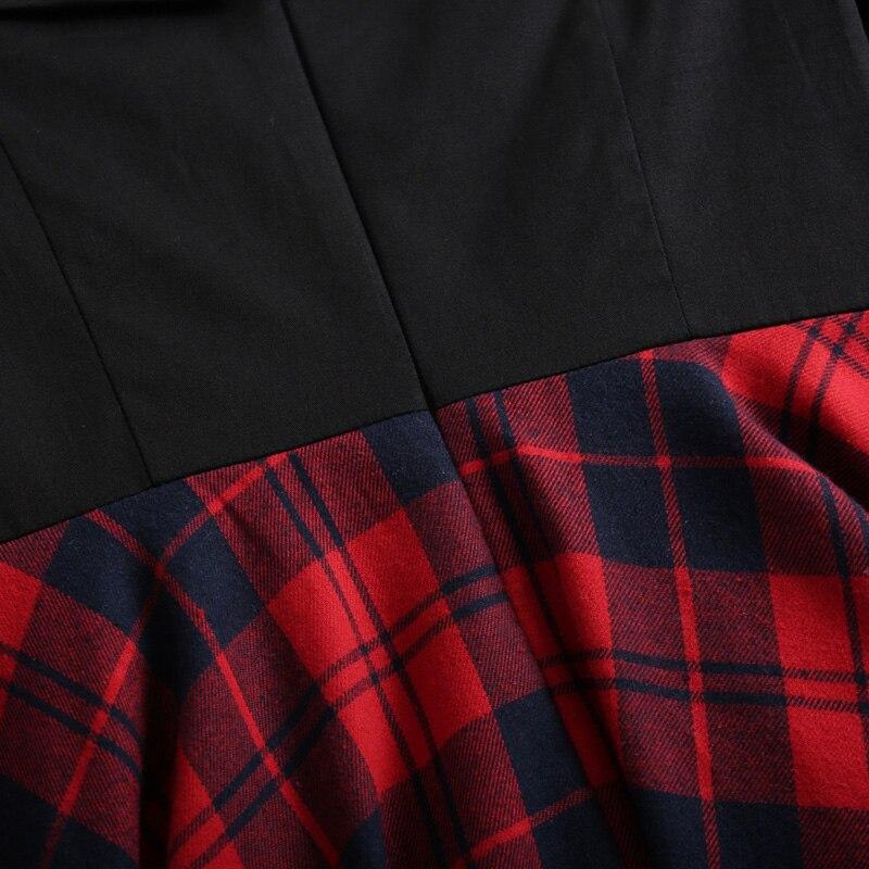 Vintage Off Shoulder Tartan-Kjole