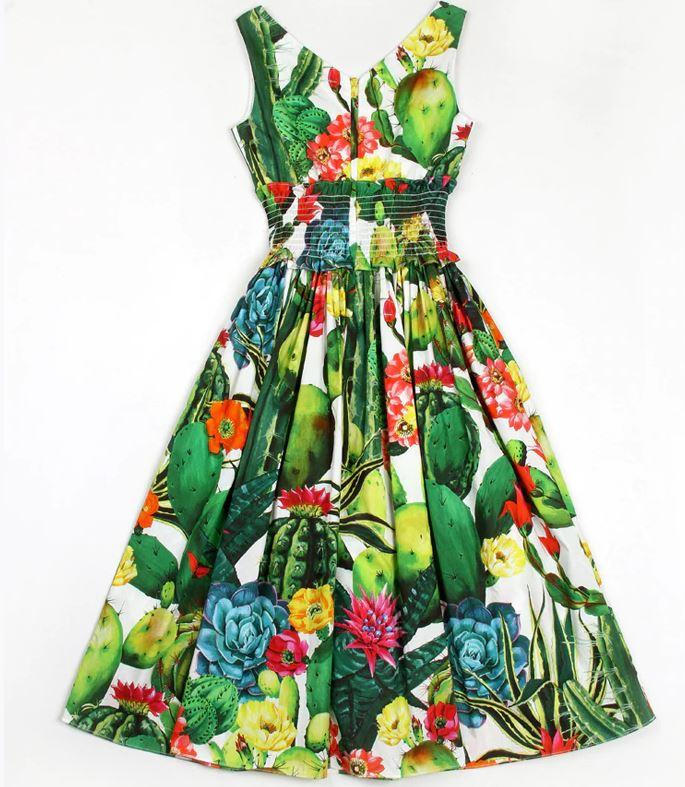 Vintage Bomullskjole For Kvinner