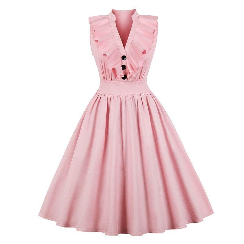 Vintage Froufrou Rosa Kjole I Plussstørrelse