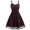 Burgund Gotisk Vintagekjole