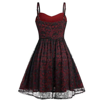 Burgund Gotisk Vintagekjole