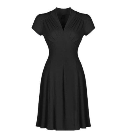 Vintage Plus Size 50s Kjole Svart