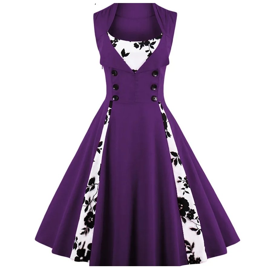Vintage Plus Size 60-Talls Lilla Kjole