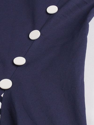 Vintage Plus Size 50s Kjole Blå