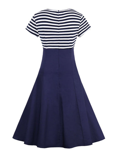 Vintage Plus Size 50s Kjole Blå