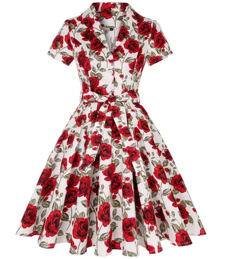 Vintage Plus Size 50-Talls Knappekjole