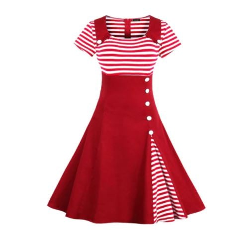 Vintage Plus Size 50s Rød Kjole