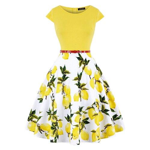 Vintage Plus Size 50-Talls Sitronkjole