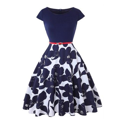 Vintage Plus Size 50-Tallskjole Blå Blomst