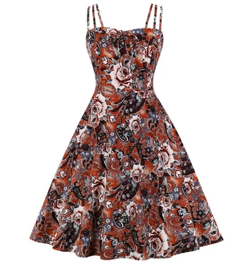 Vintage Plus Size Kjole Hvit Kaffe