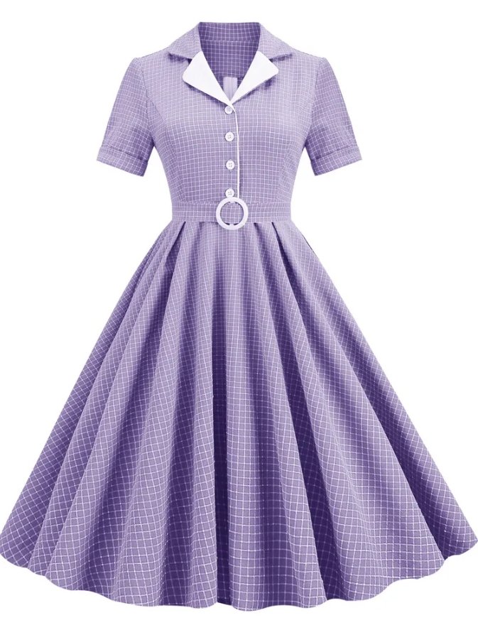 Plus Size Vintage Kjoleknapper Lavendel
