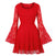 Vintage Plus Size Rød Broderikjole