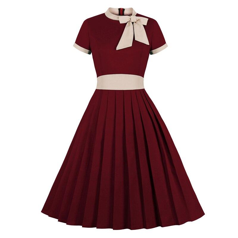 Elegant Burgunder Vintagekjole I Plussstørrelse