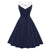 Plus Size Vintage Kjole Chic Krage Marineblå