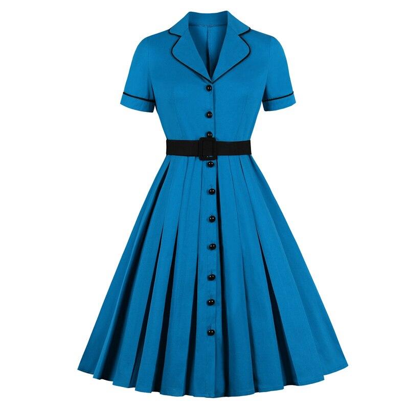 Plus Size Vintage Kjole Med Hakk I Krage