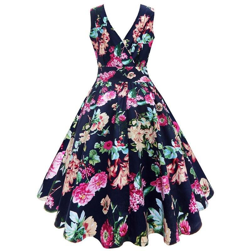 Vintage Plus Size Blomsterkjole