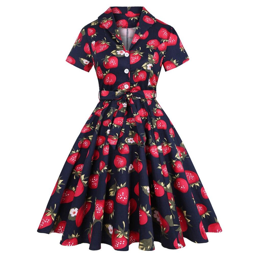 Strawberry Plus Size Vintage Kjole