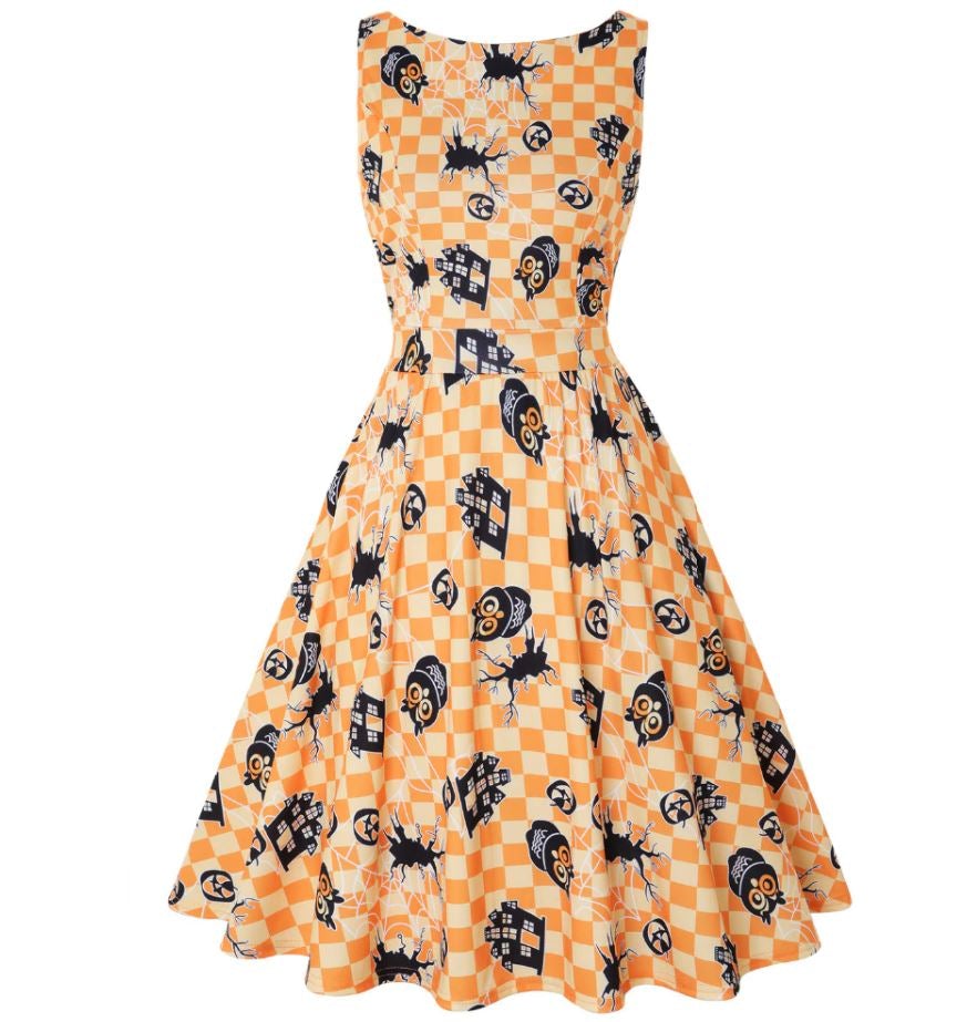 Vintage Plus Size Halloween-Kjole